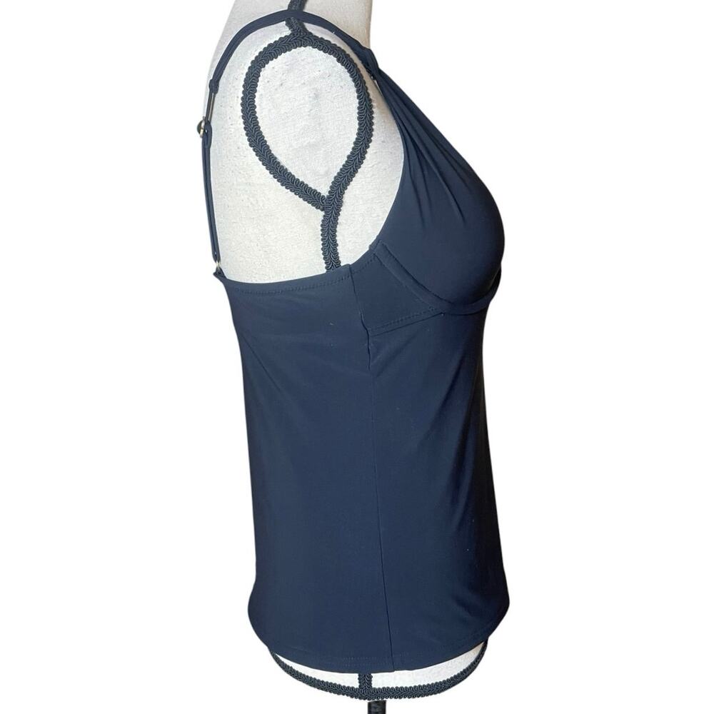Lands’ End Women’s 6 Underwire Black Tankini Swimsuit Top Slimming Modest - Picture 4 of 11